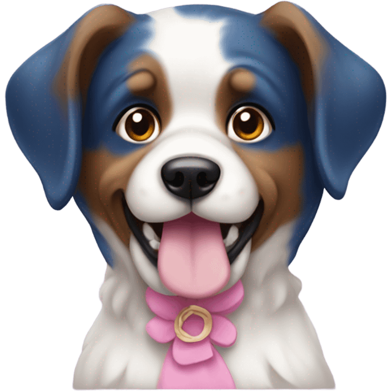 Cachorro rosa e azul emoji