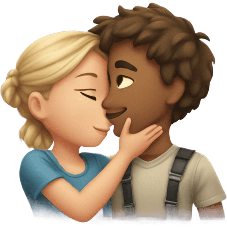 Boy kiss girl emoji