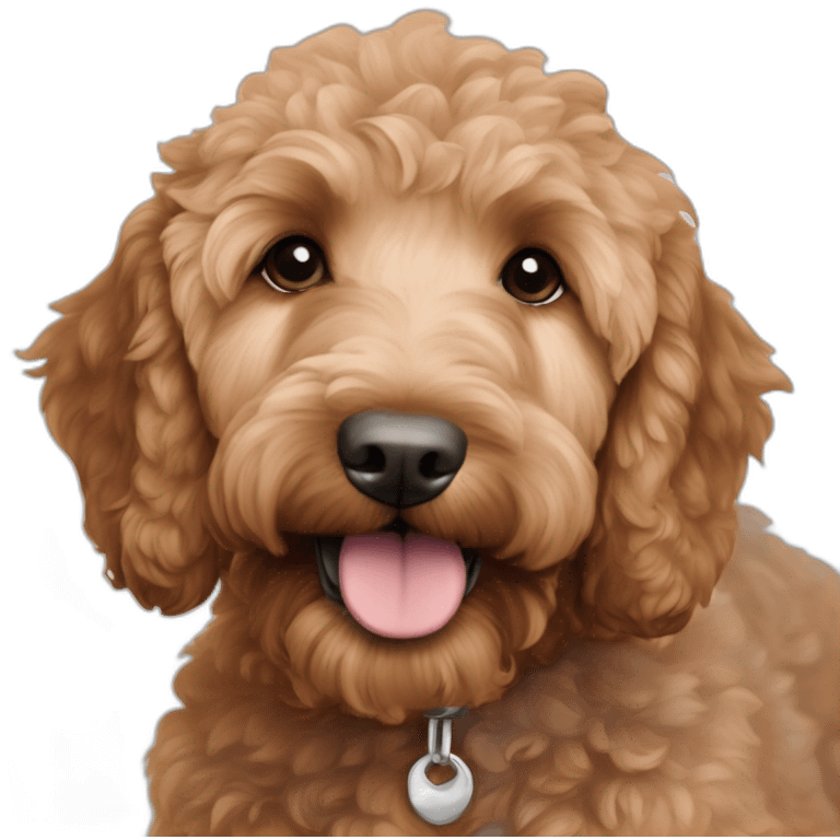 red/apricot colored F1B mini goldendoodle emoji