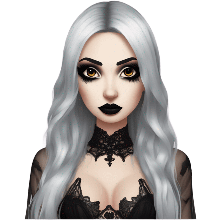 Hyper Realistic Goth victoria secret model emoji