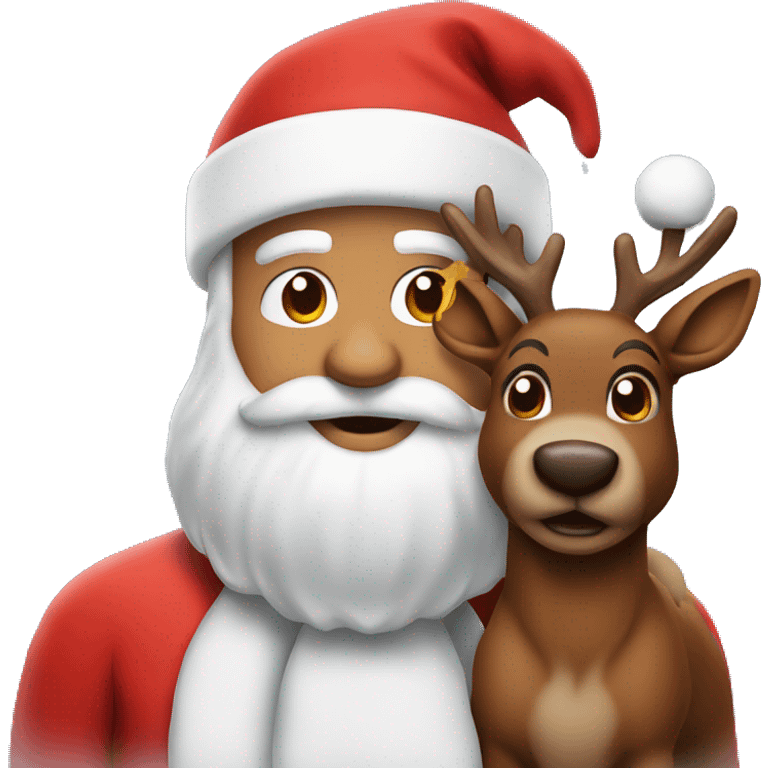 Santa Claus with Rudolf emoji