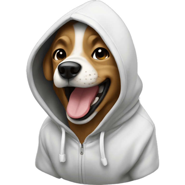 Dog laughing with hoodie emoji