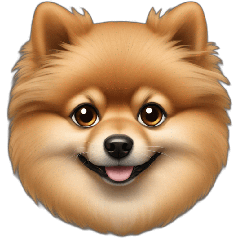 Pomeranian Brown hairy dog with black ears emoji