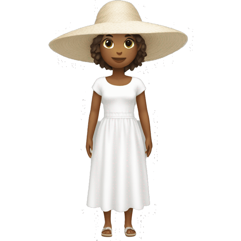 A vacationner dress all white emoji