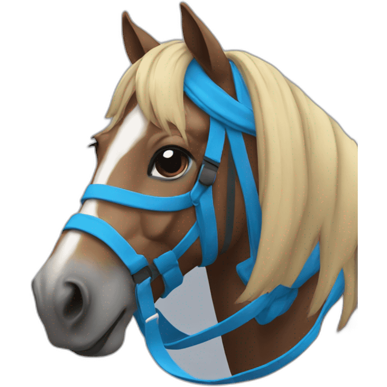 horse wearing blue hoodie emoji