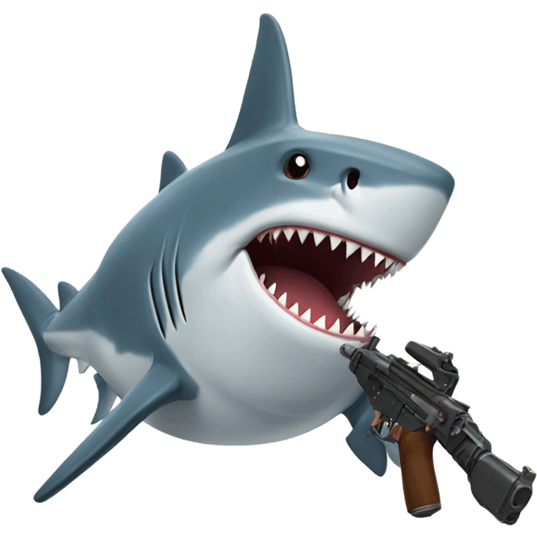 Shark with gun emoji