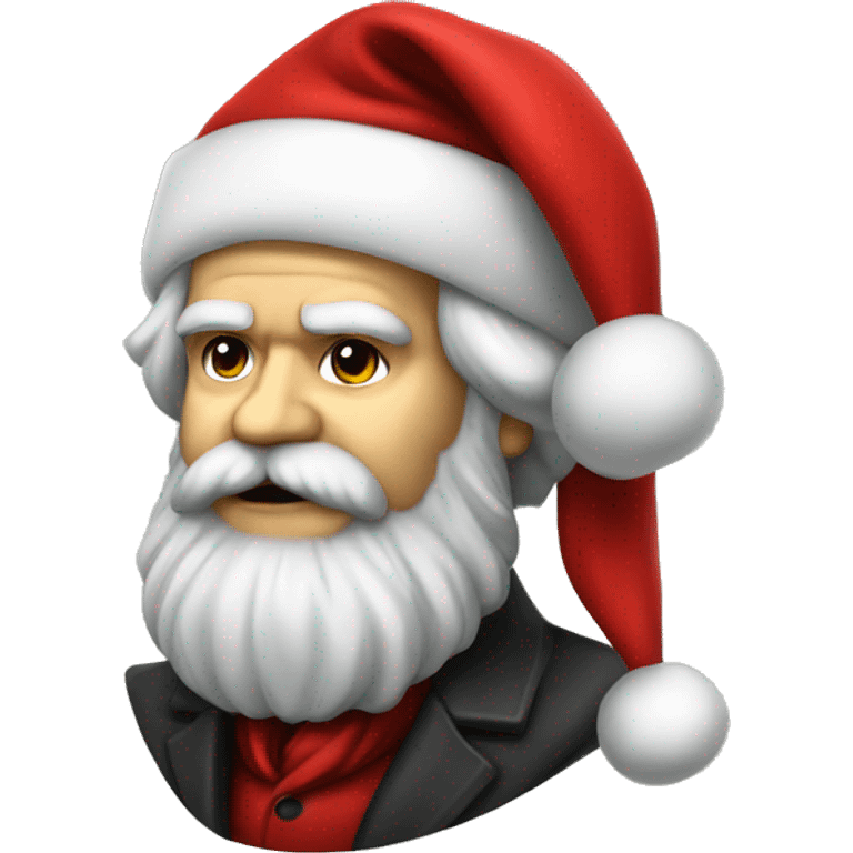 Karl Marx with santa hat emoji