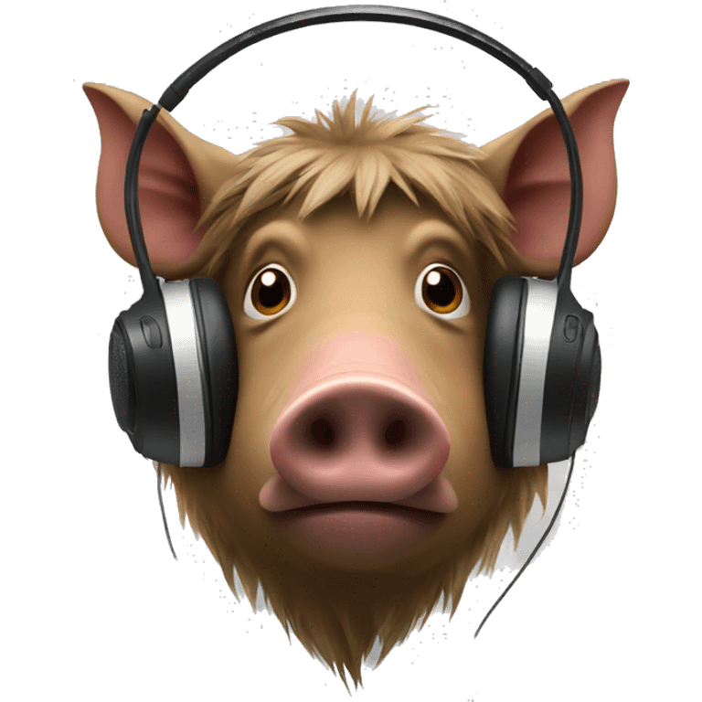 boar in headphones emoji