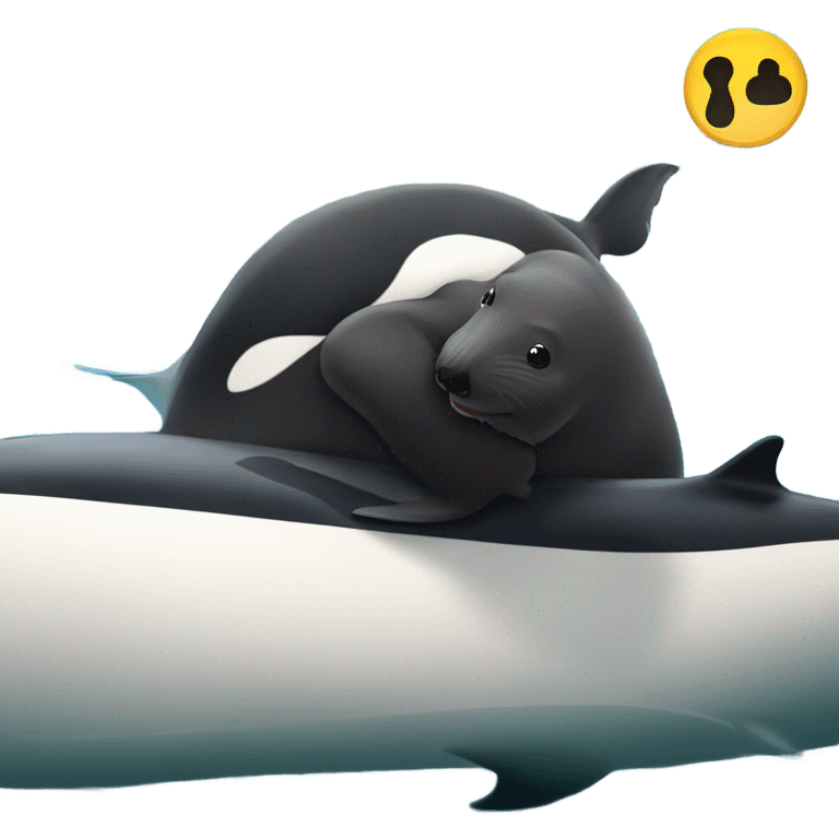 Groundhog riding orca emoji