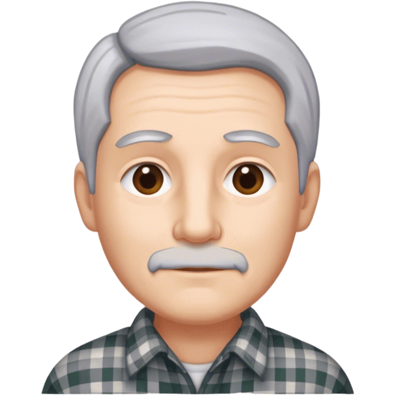 Grey hair plaid no mustache emoji