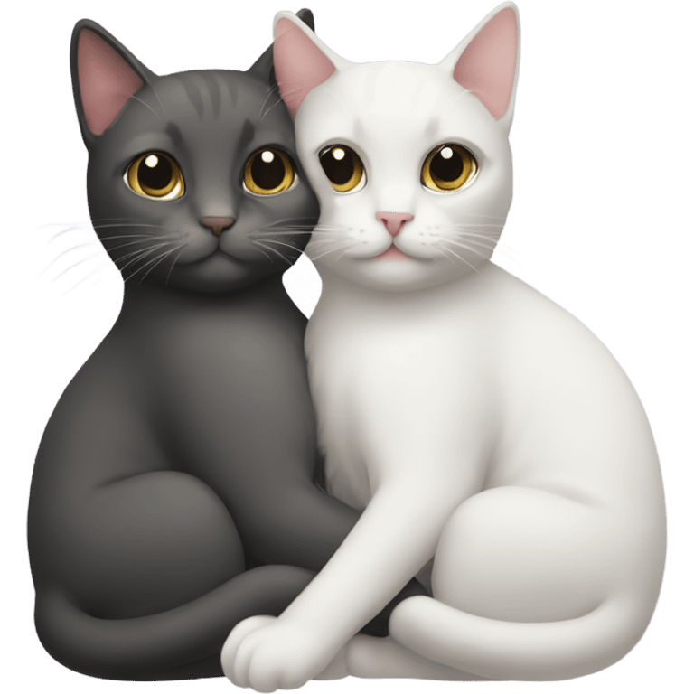 2 cats cuddling emoji