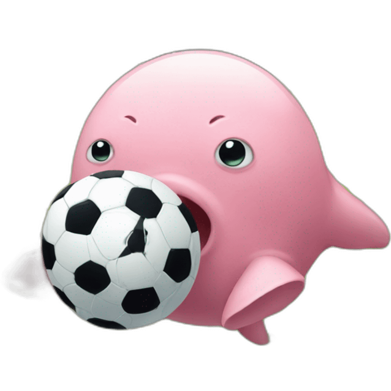 Blobfish scoring a soccer goal  emoji