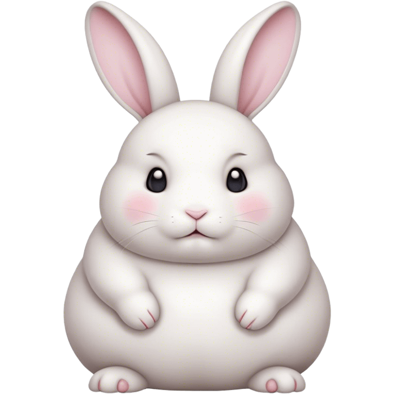 extremely cute fat bunny white emoji