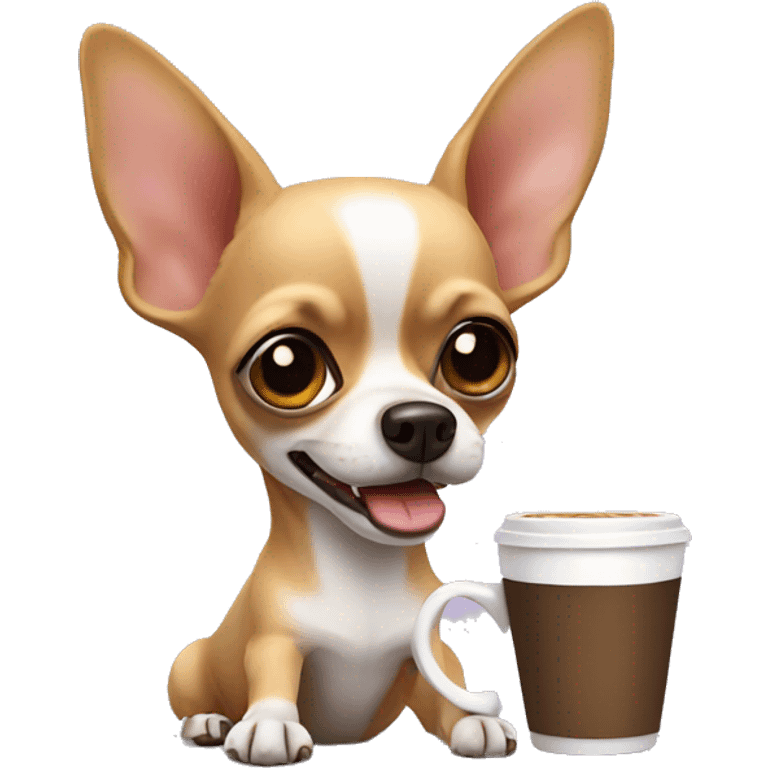 chihuahua with coffee  emoji