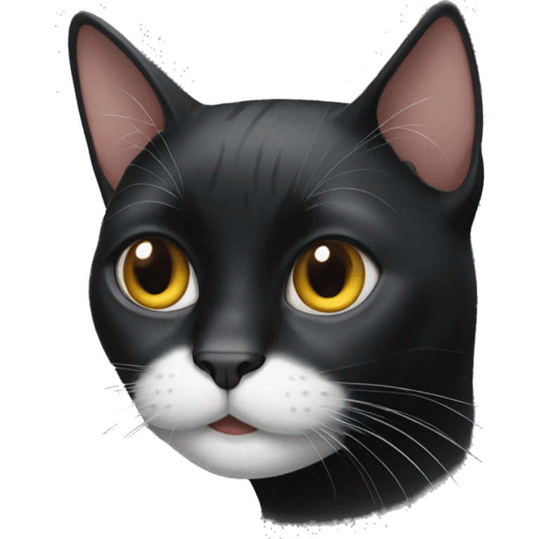 Black cat with a white stripe on its nose emoji