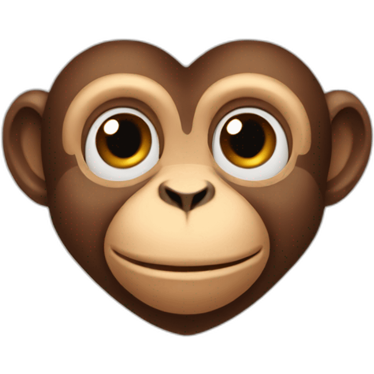 Monkey making heart with his hand emoji