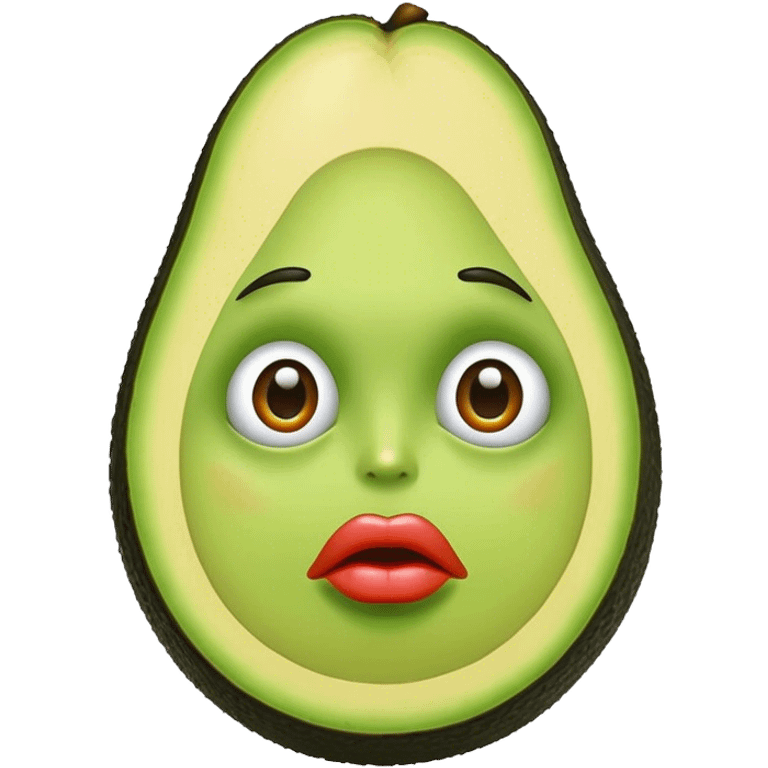 Aguacate con labios y ojos  emoji