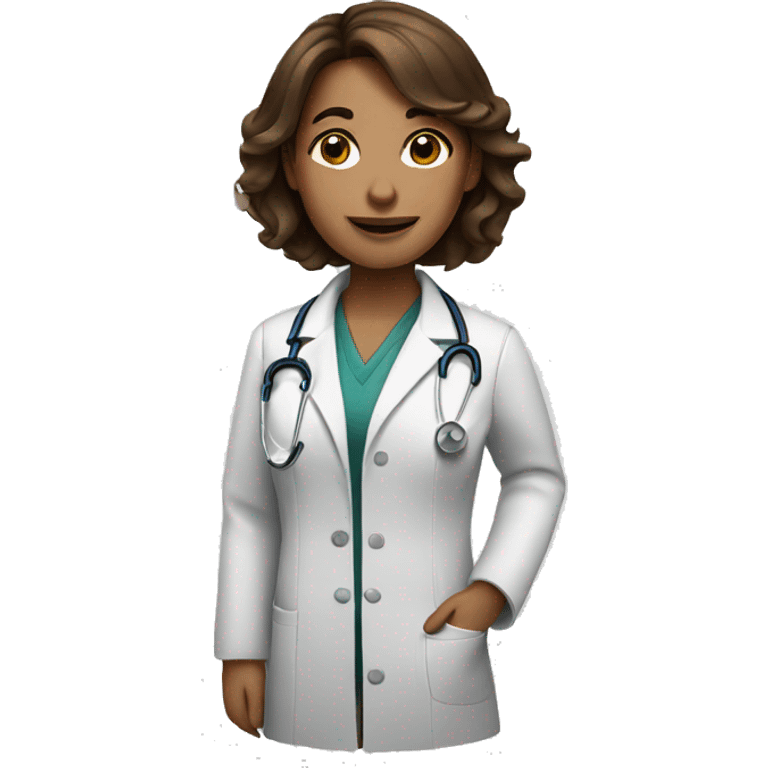 Brown hair doctor woman  emoji