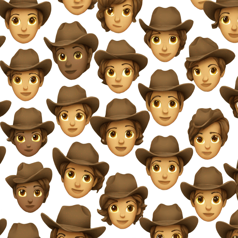 Cowgirl short brown hair  emoji