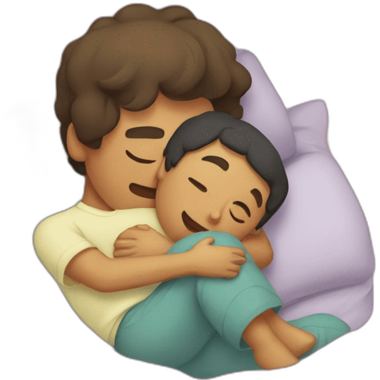 hug in bed emoji