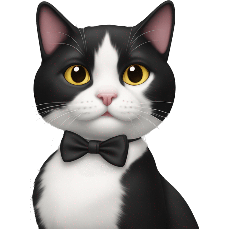 Black and white tuxedo cat emoji