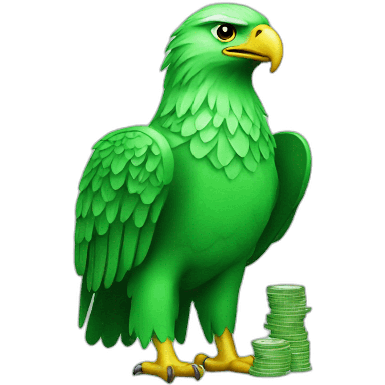 green eagle with money emoji