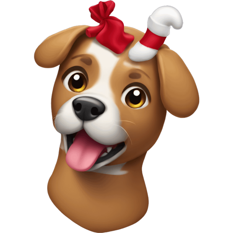 Dog coming out of a stocking emoji