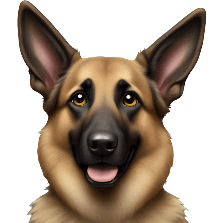 a belgian shepherd wearing bunny ears emoji