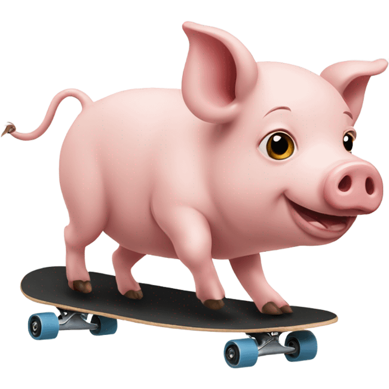 Pig skateboarding  emoji