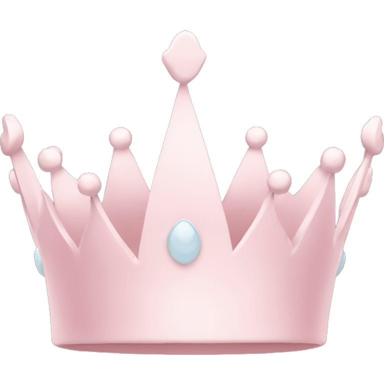 White and pastel pink crown emoji