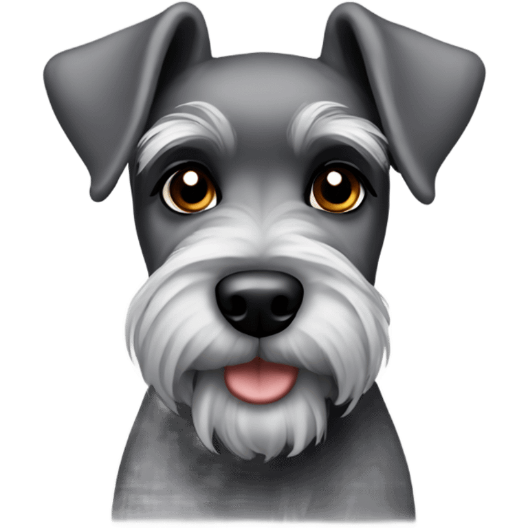 Grey and black mini schnauzer  emoji