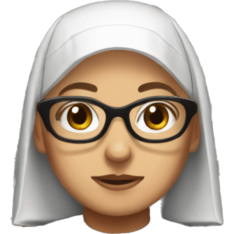 nun with brown hair and glasses smh emoji