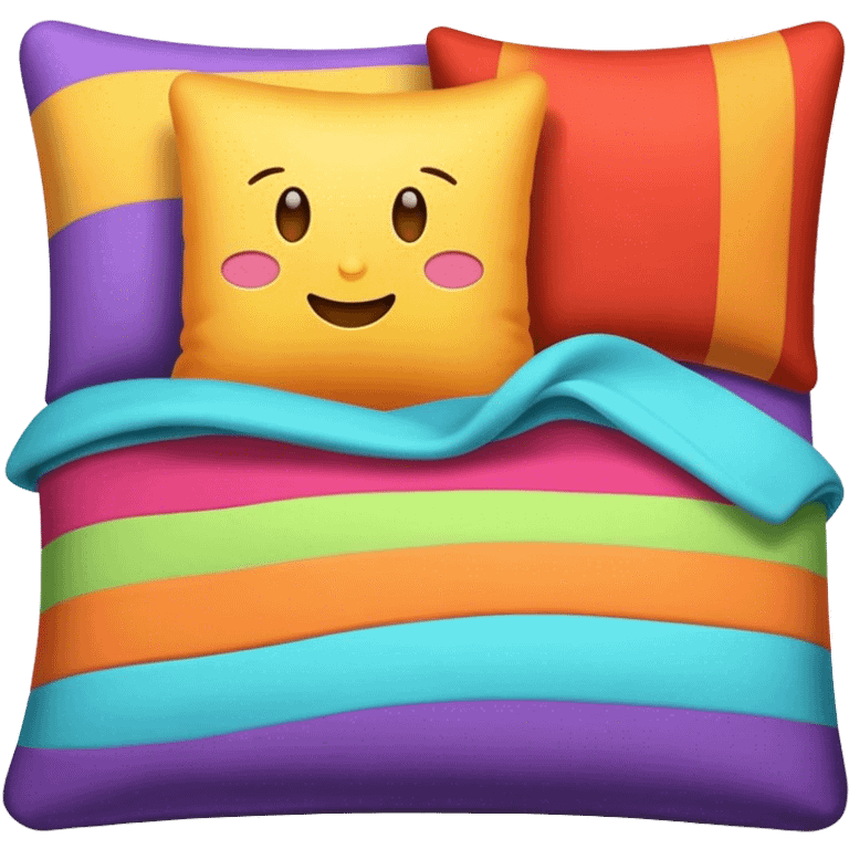 colorful pillow and blanket emoji