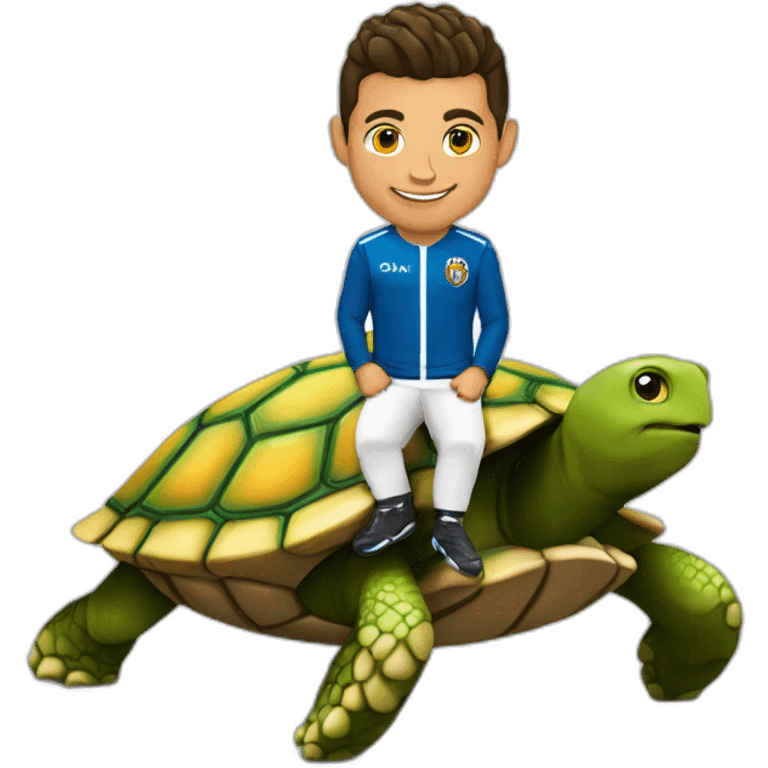 Cristiano Ronaldo sur une tortue  emoji