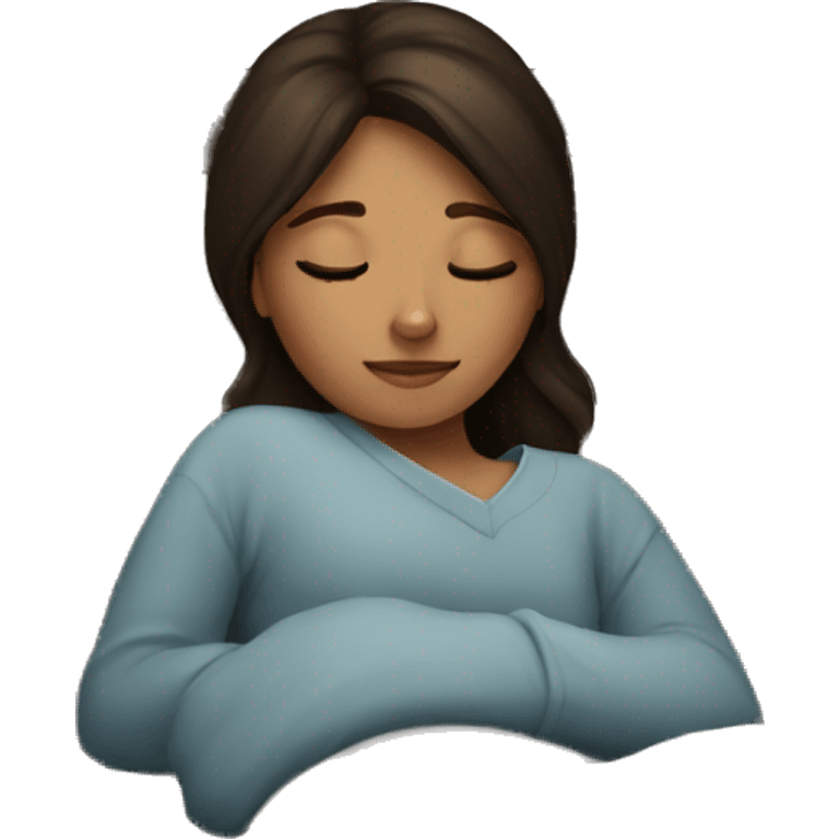 Brunette girl sleeping  emoji