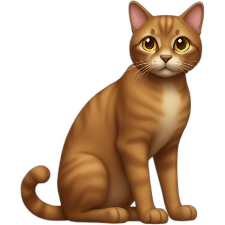 brown cat FULL body emoji