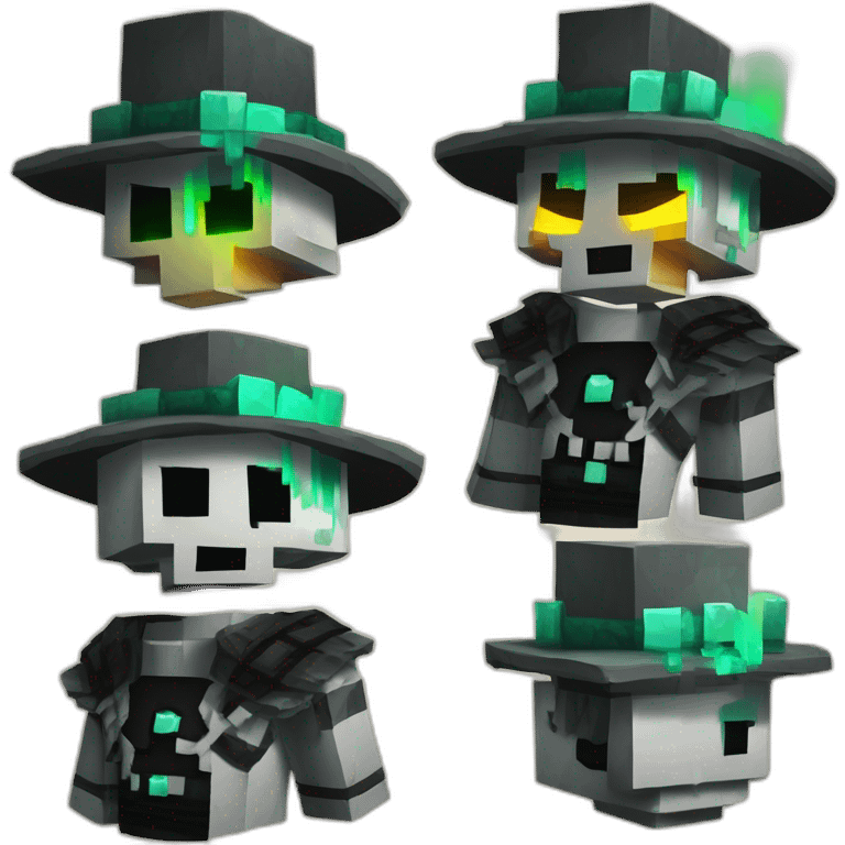 Pixel Minecraft Fedora Halloween Witcher Skeleton Diamond Obsidian Emerald Flame Shiny Glow Reward Legendary Unique Epic Mystery emoji