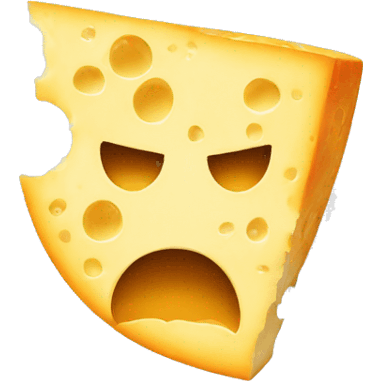 angry emoji as cheese emoji