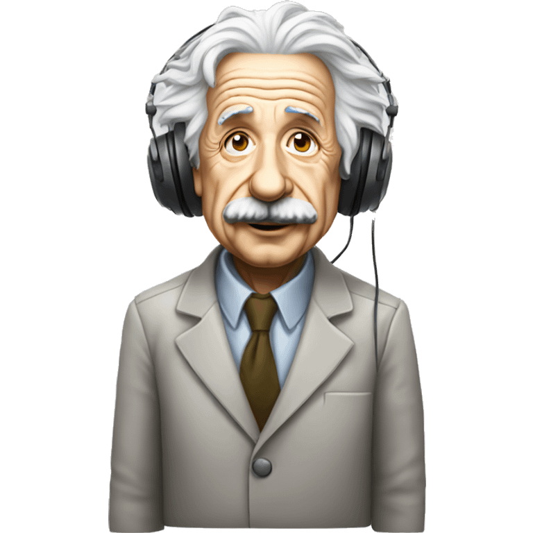 albert einstein with headphones emoji