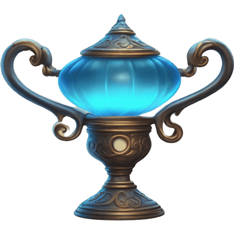 glowing magic lamp with a wisp of smoke curling out emoji