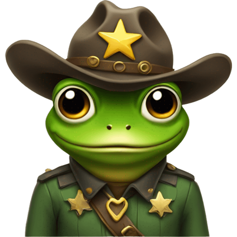 Small frog sheriff  emoji