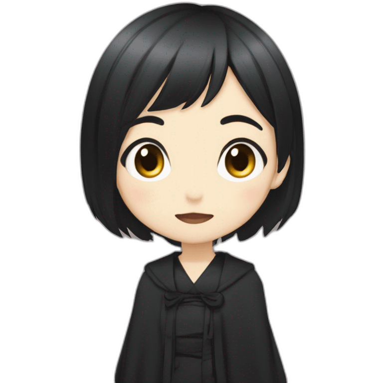 Nana Ōsaki in Anime with a gothic style, short black hair emoji