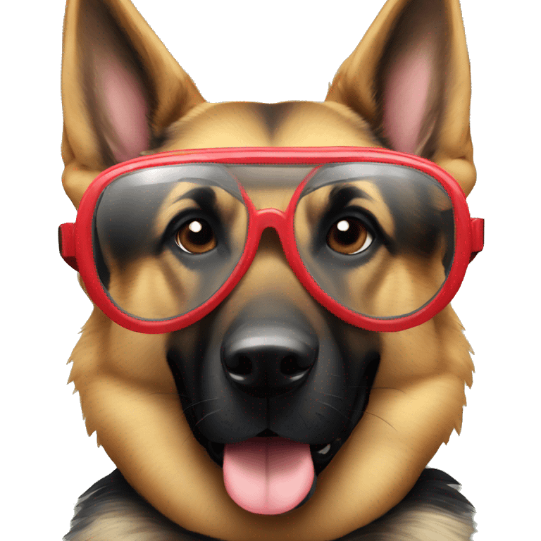 German shepherd wearing googles  emoji