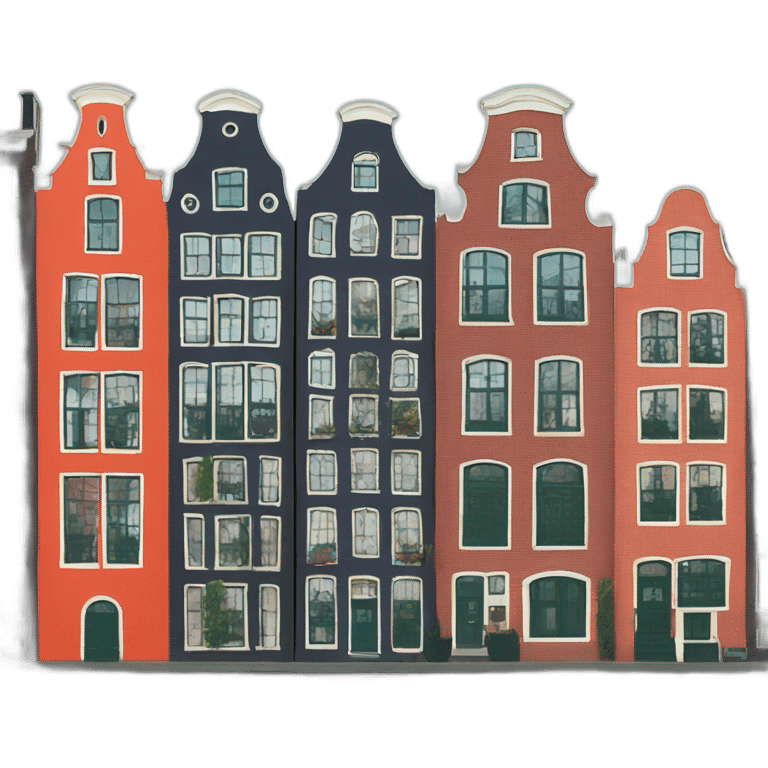 Amsterdam colorful houses emoji