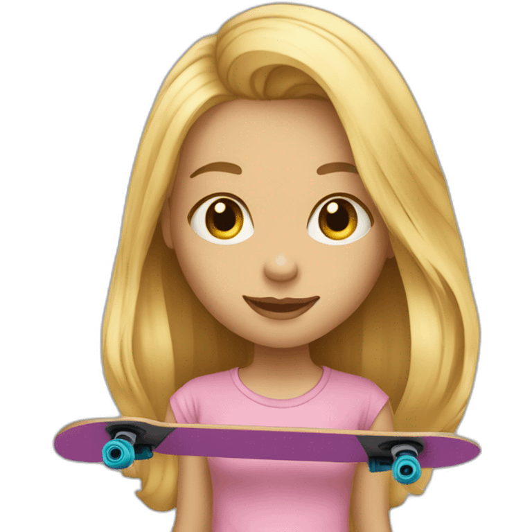 Girl blond hair on skateboard emoji