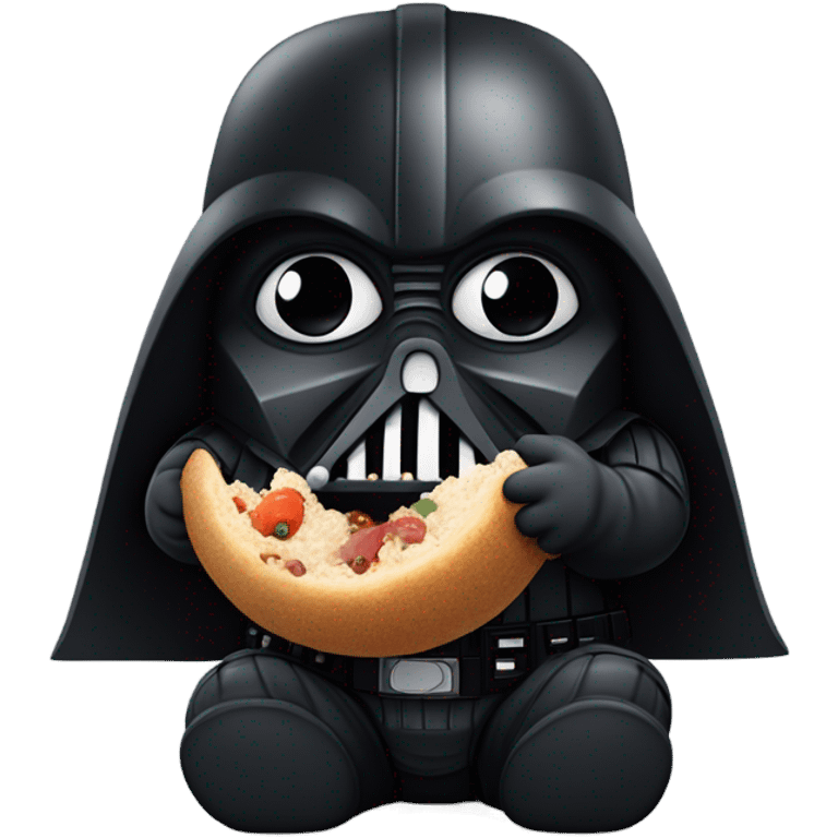 Fat darth vader eating the Death Star emoji