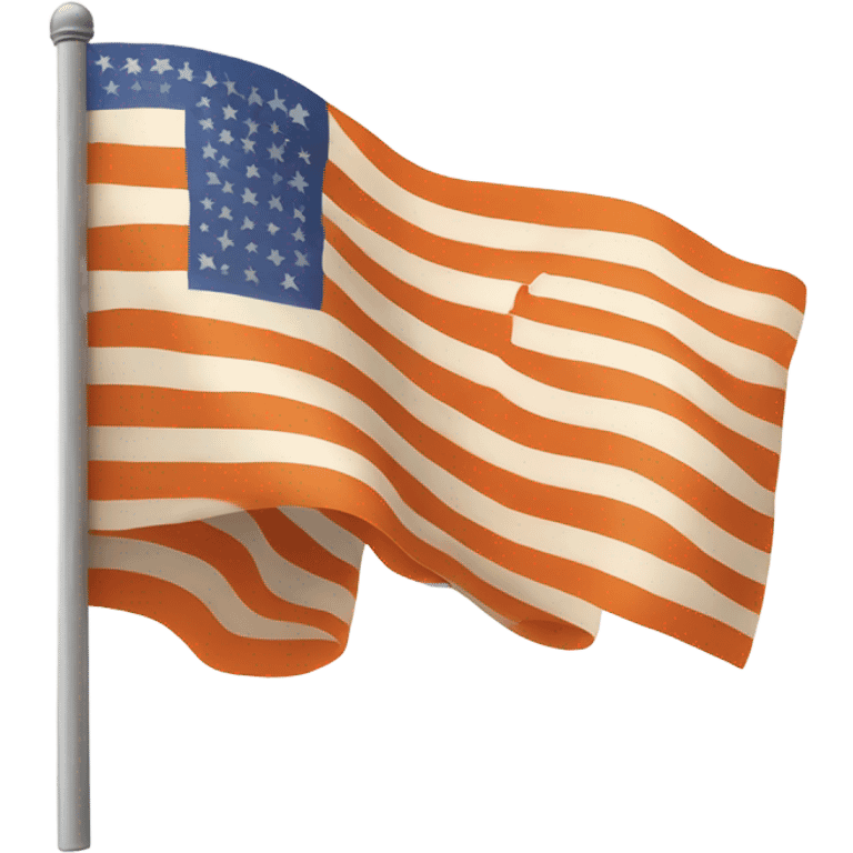 American flag with 62 stars but the stars are oranges and the stripes have 50 stripes emoji