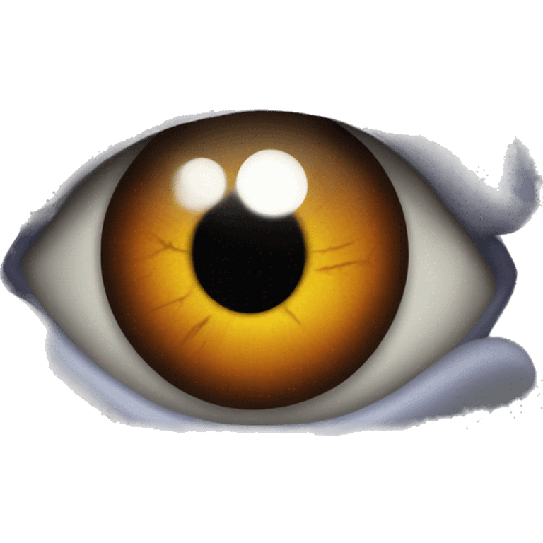 Spooky eye of a giant emoji