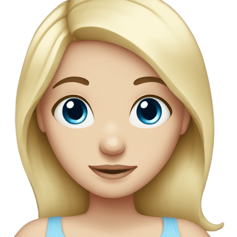 pregnant white blonde girl with blue eyes emoji