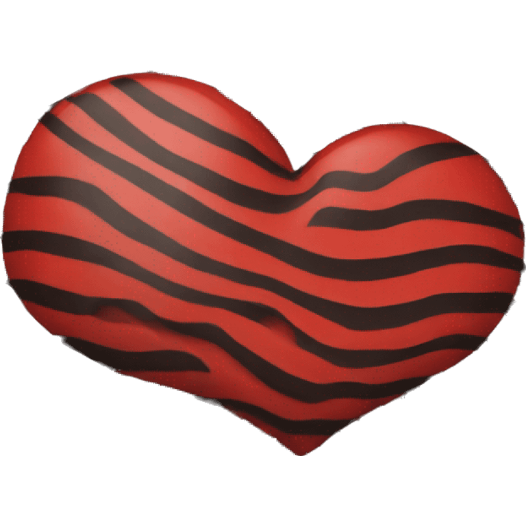 Red black stripe heart emoji